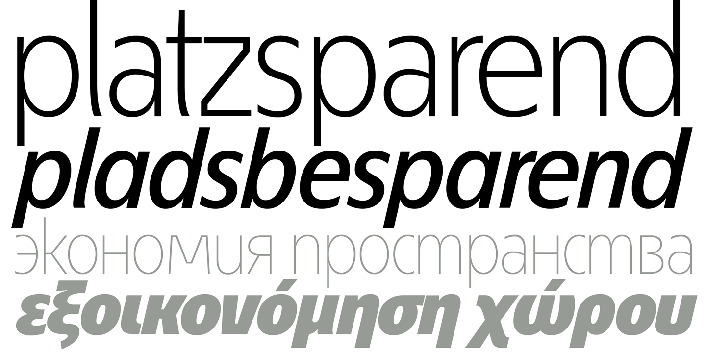 Beispiel einer EconoSans Pro Thin Expanded-Schriftart